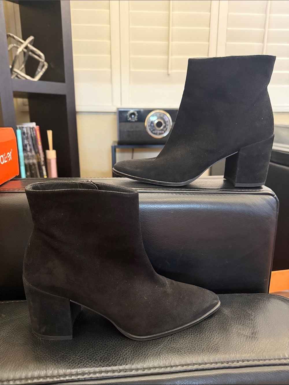Stuart weitzman Women's Black Suede Ankle Boots - Classic Block Heel